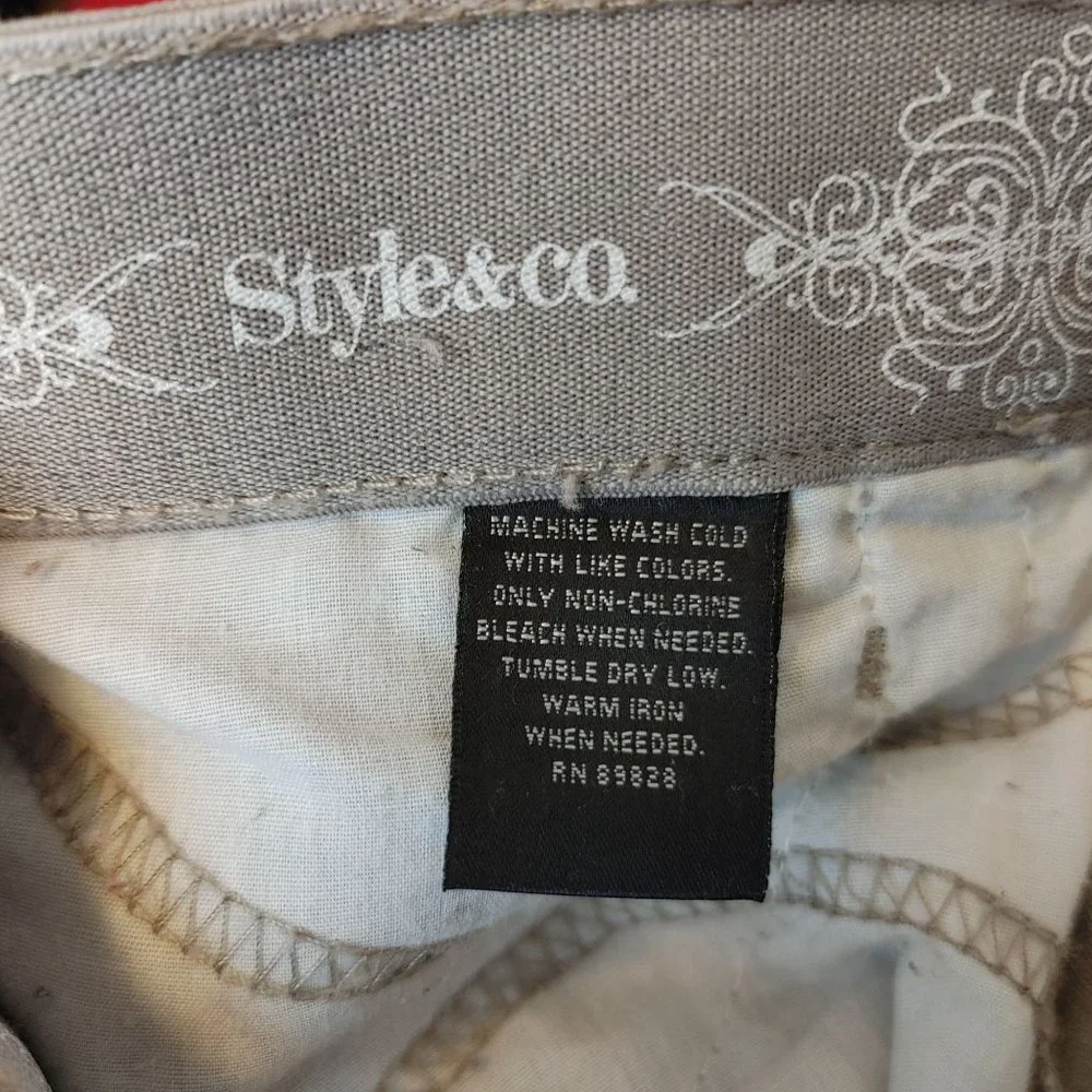 Style & Co. Women's Straight Leg Beige Denim Jeans 6 - Picture 3 of 3